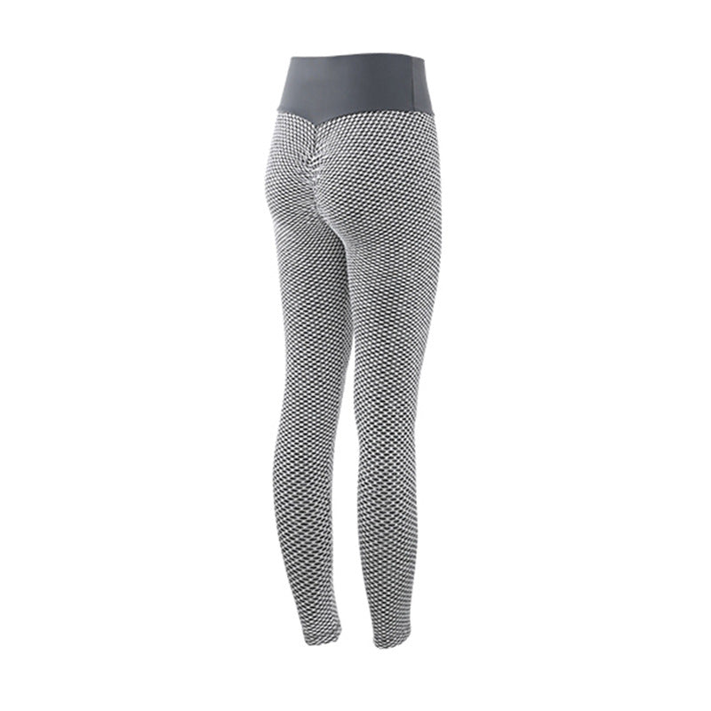 Women’s Plaid Seamless Leggings – High-Waist Breathable Fitness Pants