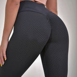 Women’s Plaid Seamless Leggings – High-Waist Breathable Fitness Pants