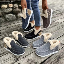 Thick Plush Winter Boots – Warm Fleece-Lined Ankle Shoes