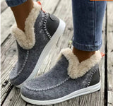 Thick Plush Winter Boots – Warm Fleece-Lined Ankle Shoes