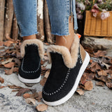 Thick Plush Winter Boots – Warm Fleece-Lined Ankle Shoes
